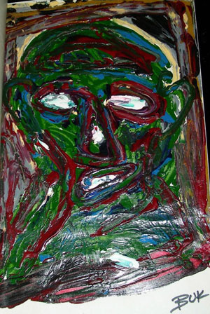 Charles Bukowski oil painting