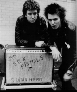 A picture of Sid Vicious and Steve Jones of the Sex Pistols