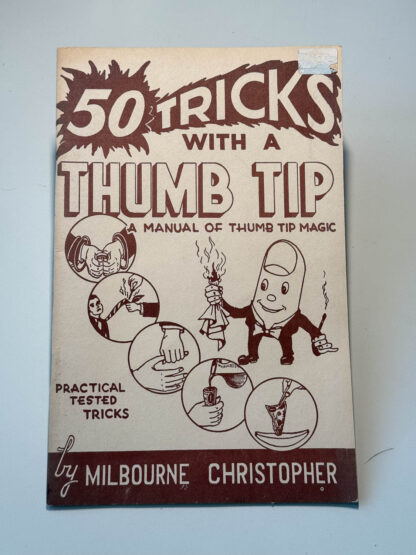 various pictures of the book 50 tricks with a thumb tip