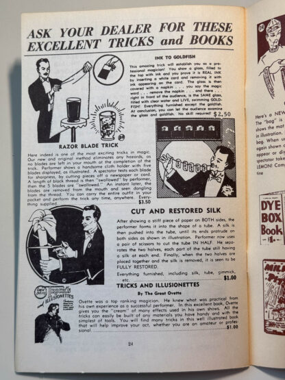 various pictures of the book 50 tricks with a thumb tip