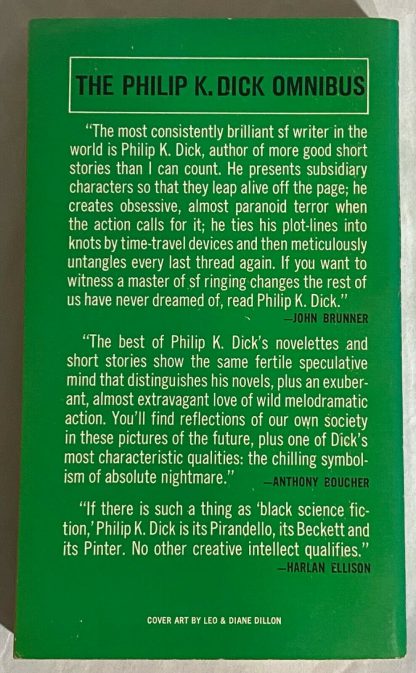 back cover of Philip K. Dick book THE PRESERVING MACHINE
