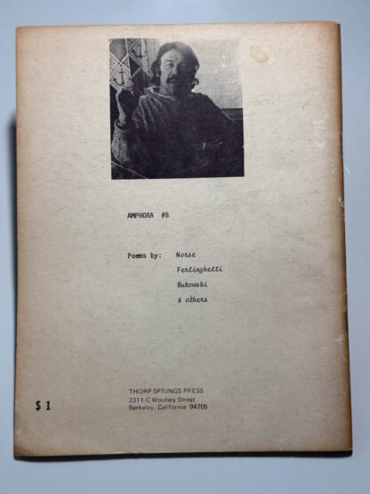 Pictures of the little magazine called Amphora with Harold Nore interview / cover and Bukowski poems.