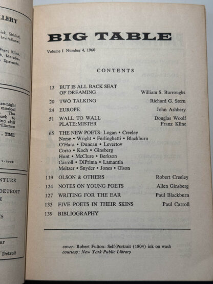 A picture of the legendary Beat periodical Big Table Issue 4 The New American Poets