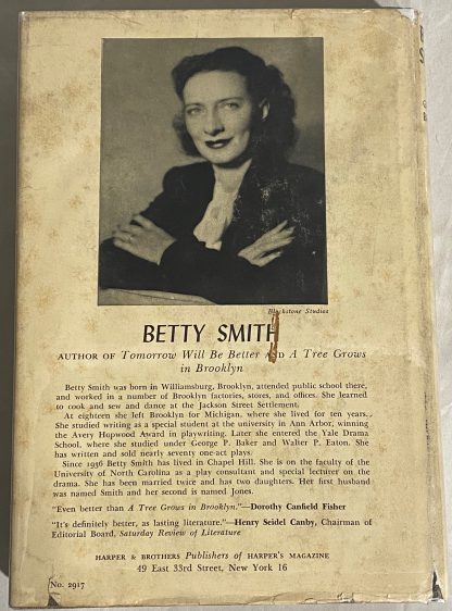 Back cover of BETTY SMITH Tomorrow Will Be Better.