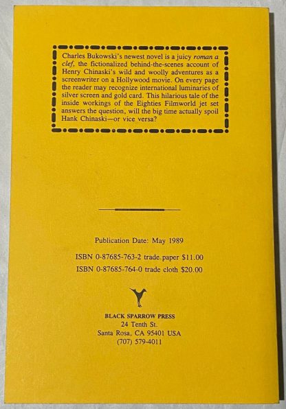 back cover of Proof of Charles Bukowski's Hollywood