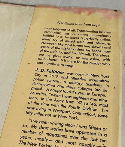 Back cover on Grosset & Dunlap edition The Catcher in the Rye