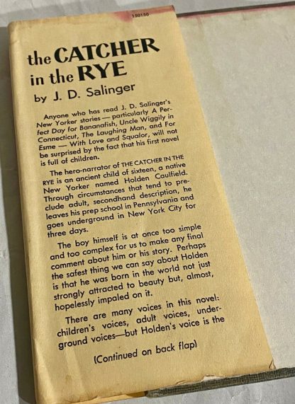 Dust Jacket flap on Grosset & Dunlap edition The Catcher in the Rye