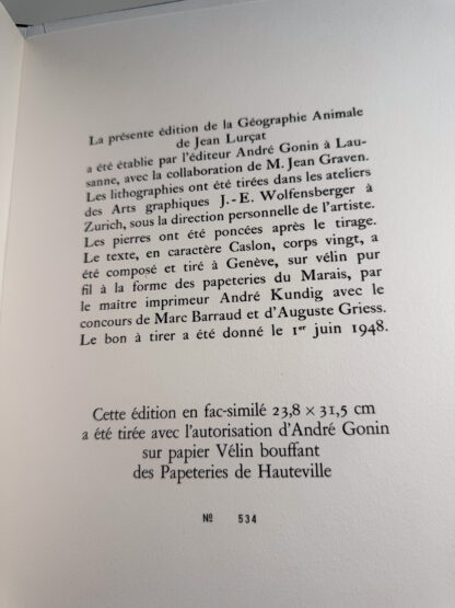 pictures of the portfolio Geographie Animale by Jean Lurcat