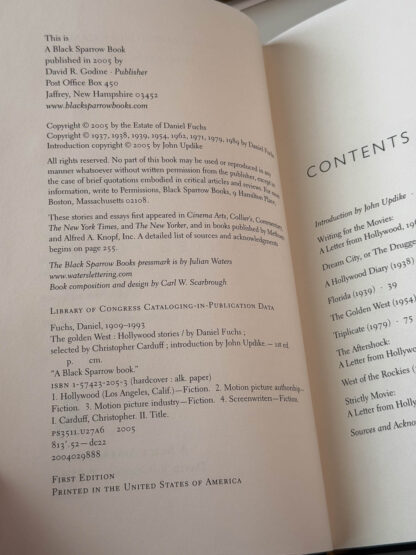 Various pictures of the Daniel Fuchs book The Golden West.