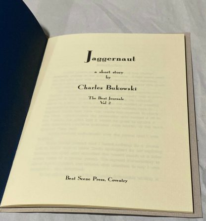 Title page of Charles Bukowski chapbook Jaggernaut