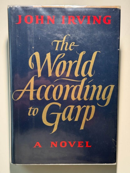 Pictures of the John Irving book The World According to Garp (1978) First Edition with Signed Notecard
