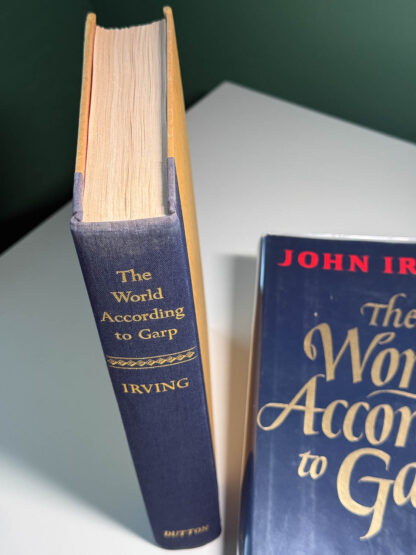 Pictures of the John Irving book The World According to Garp (1978) First Edition with Signed Notecard