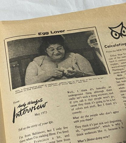 edith massey in NATIONAL PEEP A one-page "tabloid" published by Saliva Films