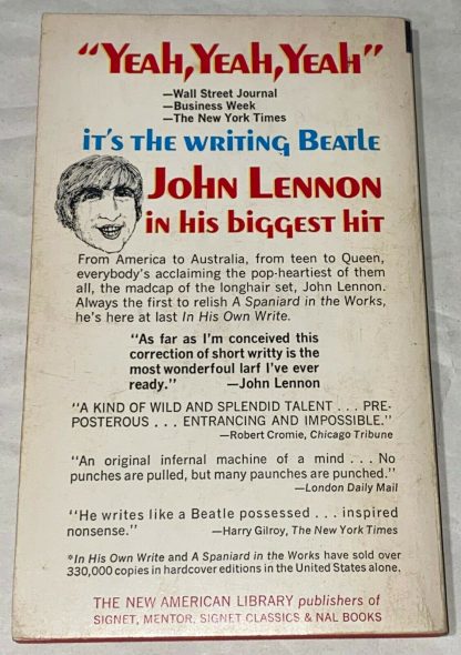 back cover of John Lennon THE WRITING BEATLE