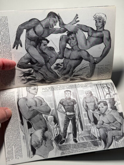 Various pictures of vintage issues of Bob Mizer's Physique Pictorials