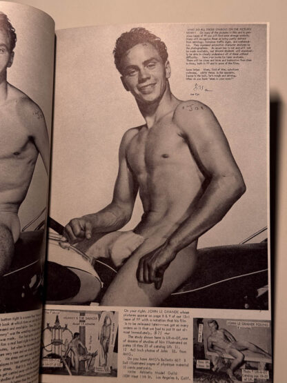 Various pictures of vintage issues of Bob Mizer's Physique Pictorials
