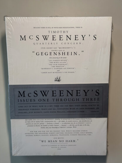A picture of McSweeney's Issues One Through Three still sealed.