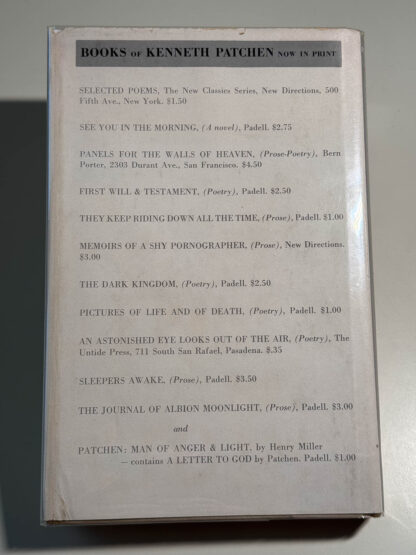 various pictures of the Kenneth Patchen title Cloth of the Tempest in a second edition of 2500 copies in boards