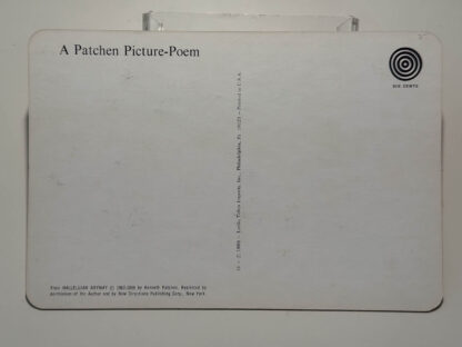 A picture of the Kenneth Patchen picture postcard "I Am the Ghost of..." published by Leslie Tobin Imports in 1968