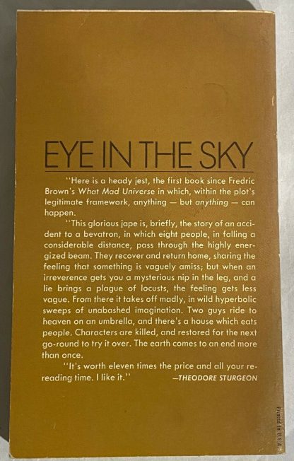 Back cover of Philip K. Dick EYE IN THE SKY Ace 22386