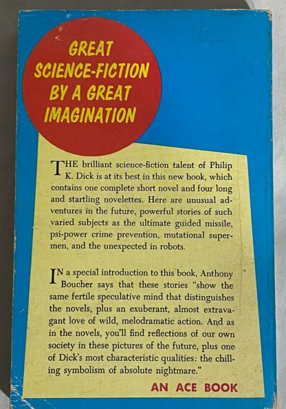 back cover of Philip K. Dick THE VARIABLE MAN AND OTHER STORIES Ace D-261