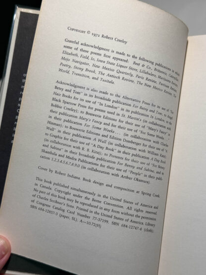 A Picture of the Robert Creeley experimental book "A Day Book" published by Scribner's.
