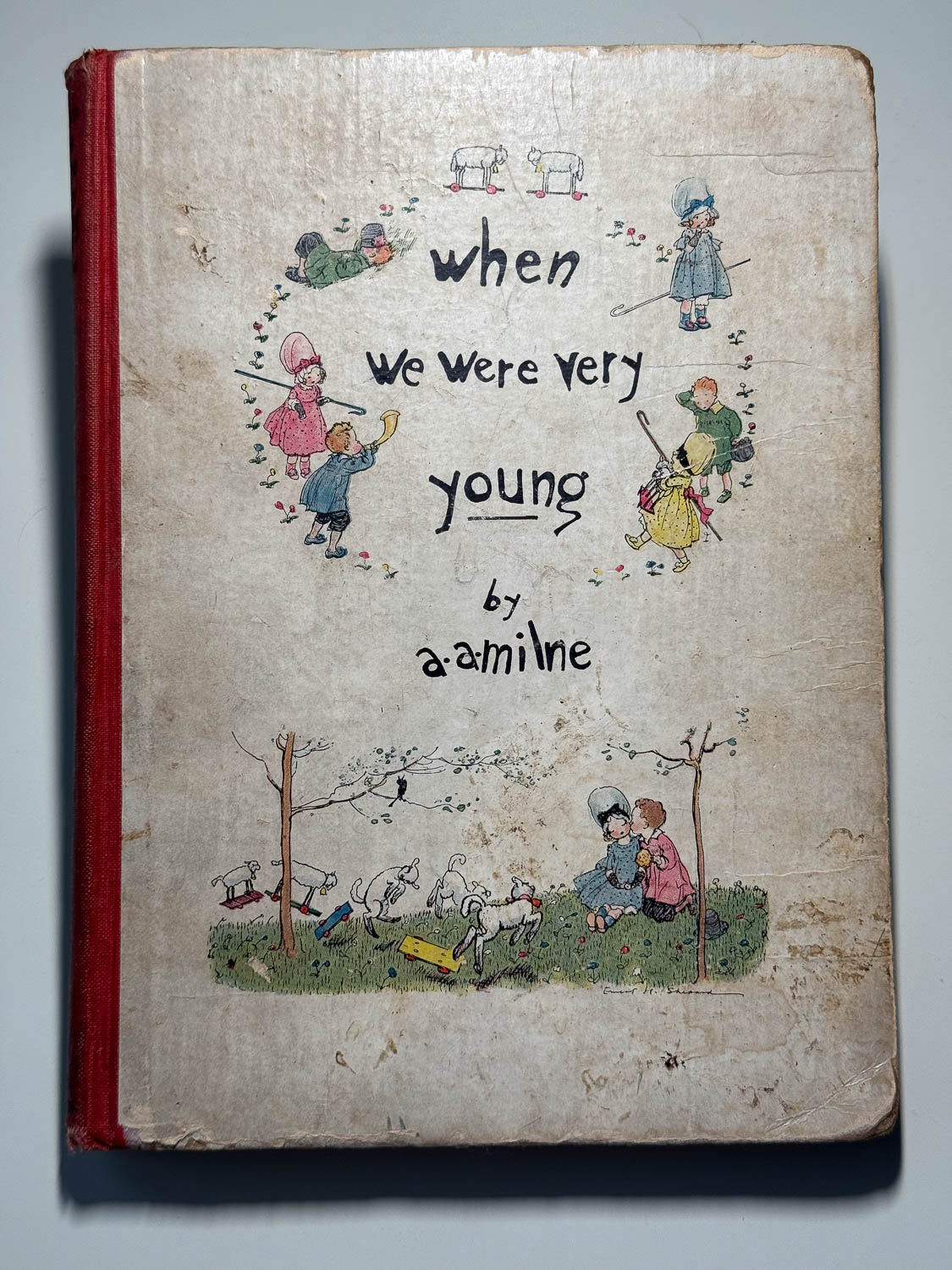 A picture of the A.A. Milne 1925 holiday edition of When We Were Very Young